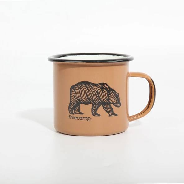 FreeCamp Campers Emaye Mug 350ml-BEJ ürün görseli 1