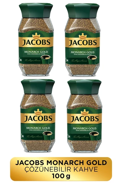 Jacobs Monarch Gold Cam Kavanoz Granül Kahve 100 gr X 4 Adet ürün görseli 1