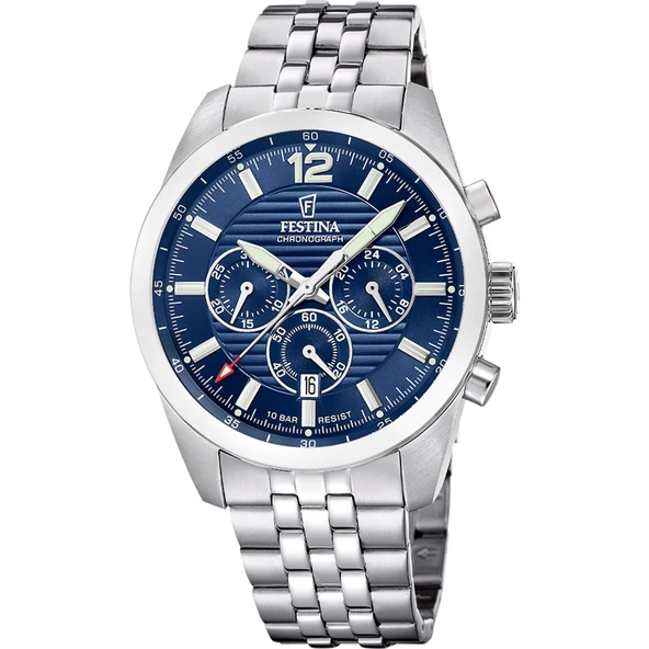 Festina F20742/1 Quartz Çelik Gri Mavi Kadran 10 ATM 44 mm Erkek Kol Saati ürün görseli 1
