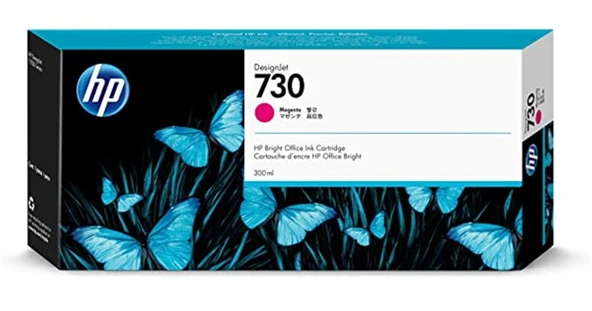 HP 730 Magenta Kırmızı 300 Ml Plotter Kartuşu P2V69A ürün görseli 1