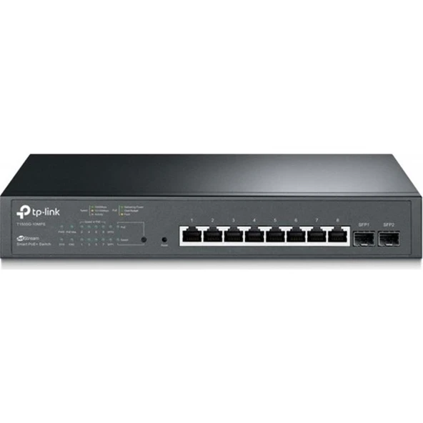 Omada Tp-Link SG2210P 8 Port Poe+ 10-100-1000 Mbps 2 SFP Yönetilebilir Switch ürün görseli 1