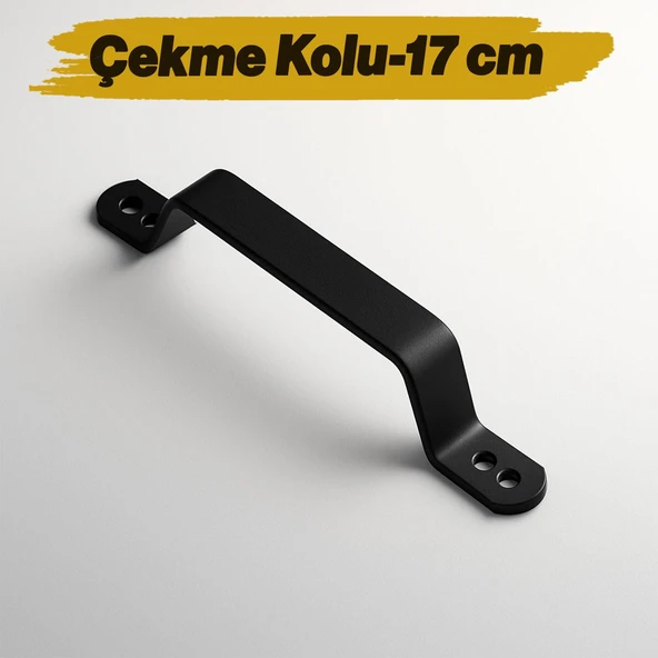 Metal El Tutamagı Çekme Kolu Kapı Tutma Kulbu 17 cm Kulp Kapı Tutamağı Kulpu Mat Siyah Renk ürün görseli 1