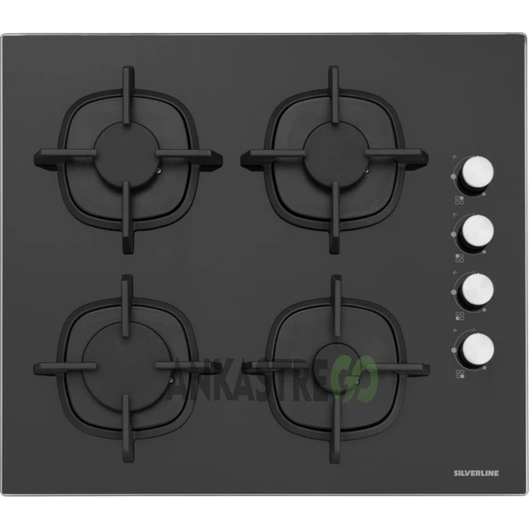 Silverline BO6502B02 - CS5343B01 Siyah Cam Ankastre Set - Resim 2
