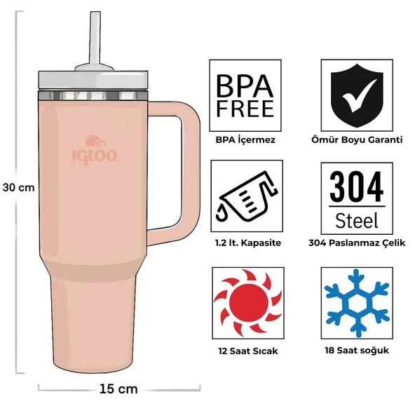 Igloo Stadler Thermo-Mug 1.2 Litre-SOMON - Resim 4