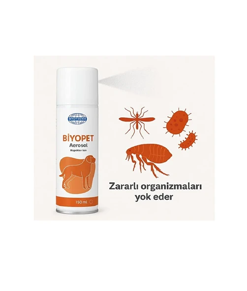 Biyopet Aerosol (Köpek) 150 Ml Köpek Yaşam Alanı Bit, Pire Ve Kene Haşere Spreyi ürün görseli 1