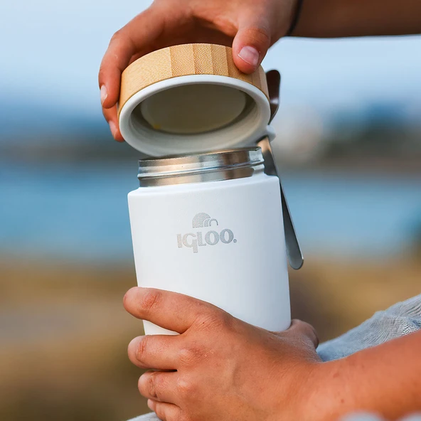 Igloo Bamboo Yemek Termosu 500ml-BEYAZ - Resim 4