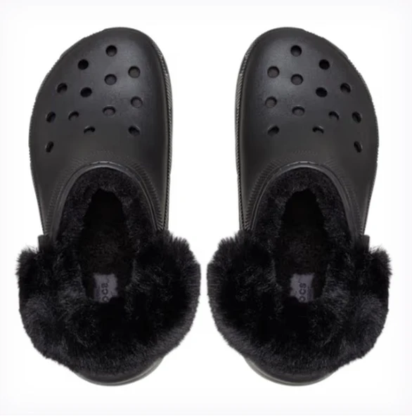 Crocs Classic Platform Fuzz Lined Clog Kadın Terlik 212854 - Resim 3