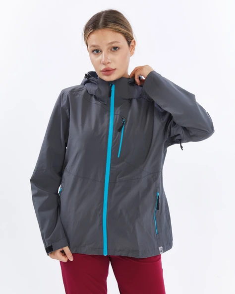 Mapamyumco Windbreaker Kadın Ceket-FÜME - Resim 5