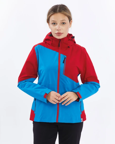 Mapamyumco Windbreaker Kadın Ceket-MAVİ-KIRMIZI - Resim 7