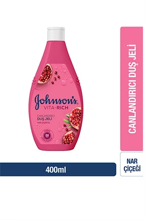 Johnson's Vita-Rich Nar Çiçeği Özlü Canlandırıcı Duş Jeli – 400 ml ürün görseli 1