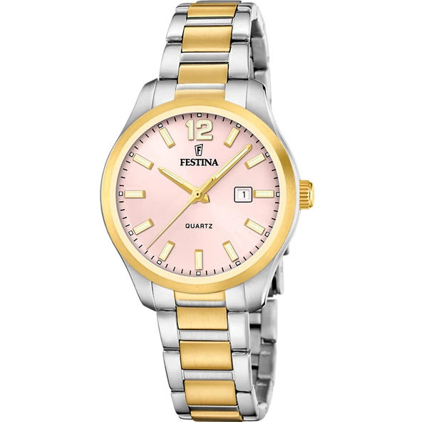 Festina F20739/2 Classics Quartz Çelik Altın/Gri Pembe Kadran 34 mm Kadın Kol Saati ürün görseli 1