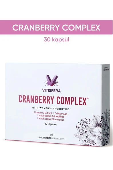 Cranberry Complex 30 Kapsül- Turna Yemişi Ekstresi, D-mannoz, Probiyotik ürün görseli 1