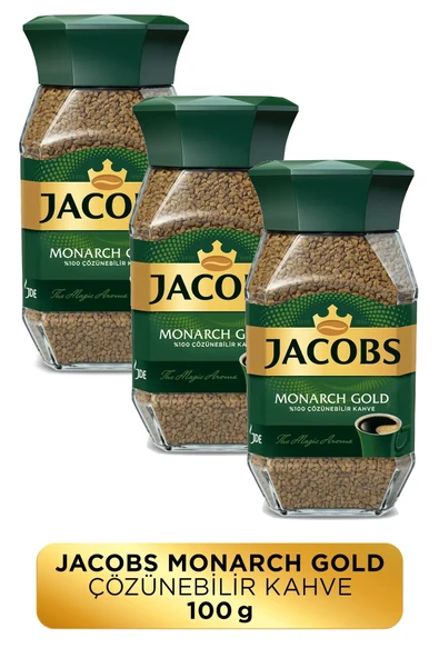 Jacobs Monarch Gold Cam Kavanoz Granül Kahve 100 gr X 3 Adet ürün görseli 1