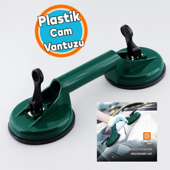 Çiftli Plastik Vantuz Cam Vakumlu Fayans Ahşap Tutucu Taşıma Araba Kaporta Göcük Çektirme 2'li ürün görseli 1