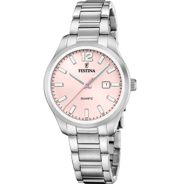 Festina F20737/2 Classics Quartz Çelik Gri Pembe Kadran 34 mm Kadın Kol Saati ürün görseli 1