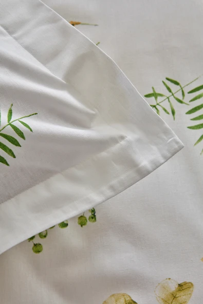 Herbal %100 Pamuk Çift Kişilik Nevresim Pike Set Beyaz ürün görseli 1