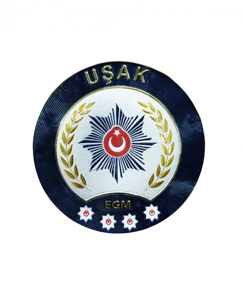 UŞAK Polis Kol Arması 3D Plastik TPU, Yeni Tip, Cırtlı, Standart Ölçü, 1.sınıf Kalite ürün görseli 1