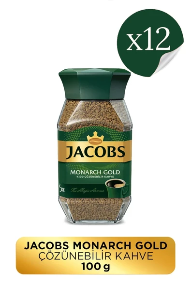 Jacobs Monarch Gold Cam Kavanoz Granül Kahve 100 gr X 12 Adet ürün görseli 1