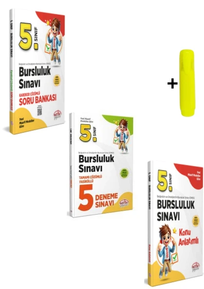 Editör 5.sınıf Bursluluk Sınavı Konu Soru Deneme Seti Karekod Çözümlü Yeni ürün görseli 1