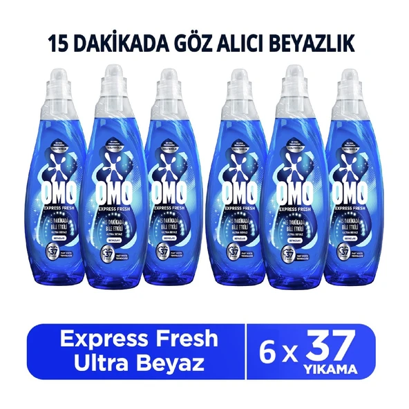 Omo Express Fresh Ultra Beyaz Sıvı Çamaşır Deterjanı 1480 Ml x 6 Adet ürün görseli 1