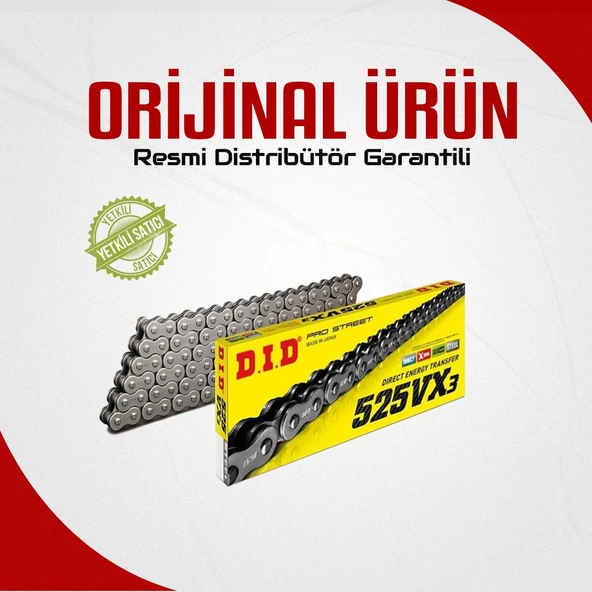 Dıd Ducati Panigale 1299 (2015-2017) 525-104 X-Ringli Zincir (Çelik Renk) ürün görseli 1