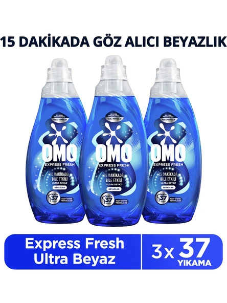 Omo Express Fresh Ultra Beyaz Sıvı Çamaşır Deterjanı 1480 Ml x 3 Adet ürün görseli 1