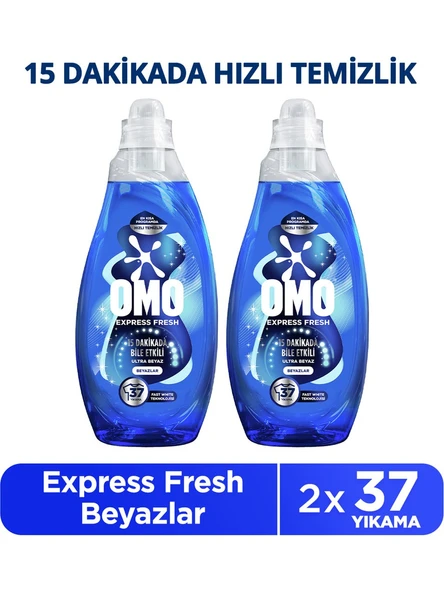 Omo Express Fresh Ultra Beyaz Sıvı Çamaşır Deterjanı 1480 Ml x 2 Adet ürün görseli 1