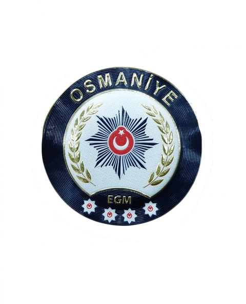 OSMANİYE Polis Kol Arması 3D Plastik TPU, Yeni Tip, Cırtlı, Standart Ölçü, 1.sınıf Kalite ürün görseli 1