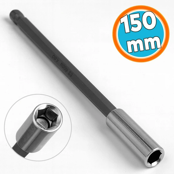 150 mm 1/4 Manyetik Uçlu Uzatma Aparatı Ucu Matkap Uzun Bits Bit Tutucu Vidalama El Aleti Çubuğu ürün görseli 1