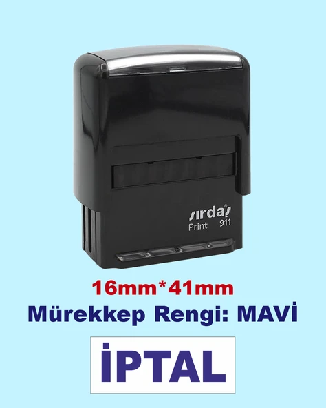 İptal Kaşesi, 911 (41mmx16mm) Mavi Keçeli Otomatik Kaşe ürün görseli 1