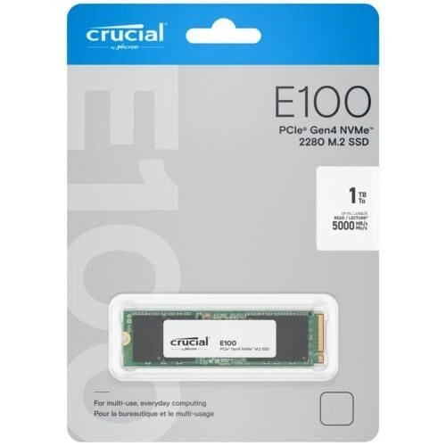 CRUCIAL E100 1TB NVME M.2 SSD Disk CT1000E100SSD8 5000-4500Mbps ürün görseli 1
