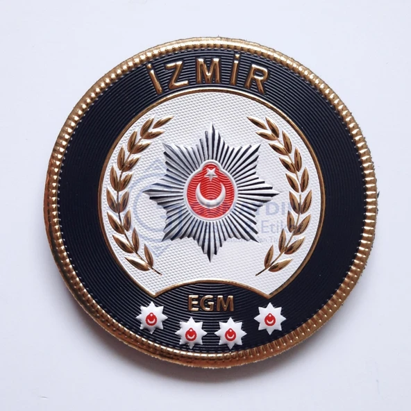 İZMİR Polis Kol Arması 3D Plastik TPU, Yeni Tip, Cırtlı, Standart Ölçü, 1.sınıf Kalite ürün görseli 1