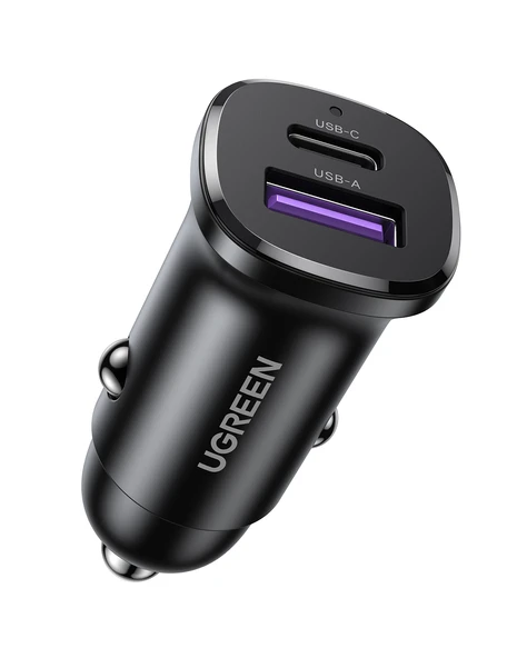 UGREEN 30W 2 Portlu Araç İçi Şarj Cihazı Çakmaklık Adaptörü, 25845 ürün görseli 1