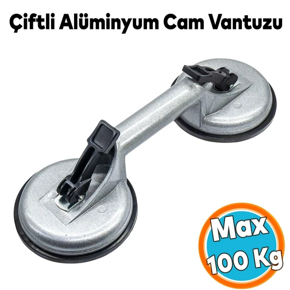 Çiftli Vakumlu Alüminyum Cam Vantuzu Fayans Ahşap Metal Tutucu Taşıma Araba Kaporta Göcük Çektirme ürün görseli 1
