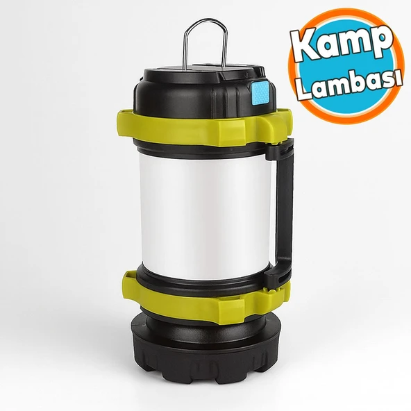 Kamp Lambası Fener Işıldak 3000mAh Şarjlı ABS Gövde Masa Lambası Fonksiyonlu Güçlü Işık KE47703 LED ürün görseli 1
