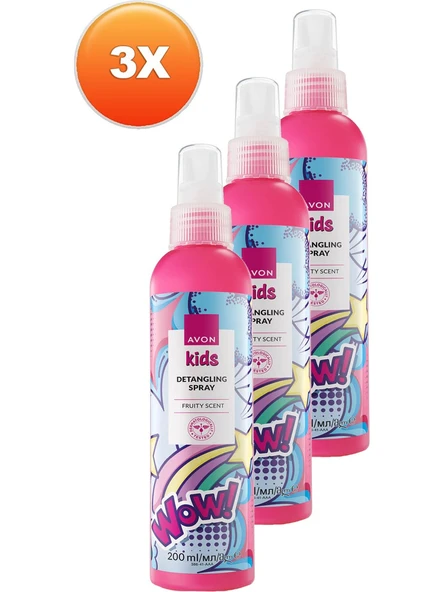 Avon Kids Wow Çocuklar İçin Meyve Kokulu Saç Açıcı Sprey 200 ml x 3 adet ürün görseli 1