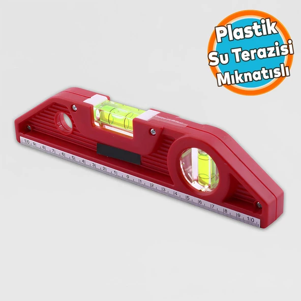 Mıknatıslı Su Terazisi 21 Cm Plastik Hassas Ölçüm Hizalama Aleti Cihazı Marangoz İnşaat Terazisi ürün görseli 1