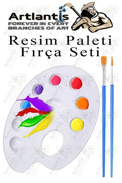 Resim Paleti ve Resim Fırça Seti 1 Paket Artlantis Ressam Paleti Boyama Fırçası Akrilik Boya Guaj Boya Suluboya ürün görseli 1