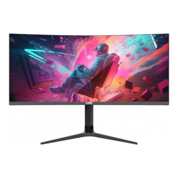 Cube 34 PA-34V165C 2K WQHD 1ms 165Hz Dp/Hdmi/Type-C Yükseklik Ayarlı Curved VA Monitör ürün görseli 1