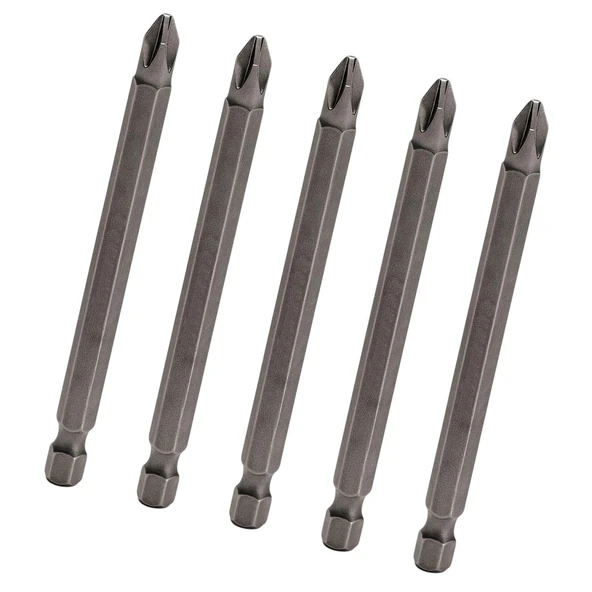 (5 Adet) Manyetik Uzun Bits Bit Ucu Yıldız Tornavida Uç Derin Vidalama İçin PH2 100 Mm Çelik CR-V Uç ürün görseli 1