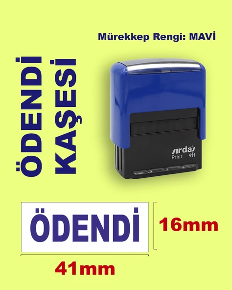 Ödendi Kaşesi, 911 (41mmx16mm) Mavi Keçeli Otomatik Kaşe ürün görseli 1