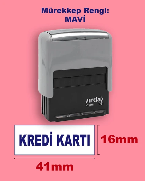 Kredi Kartı Kaşesi, 911 (41mmx16mm) Mavi Keçeli Otomatik Kaşe ürün görseli 1