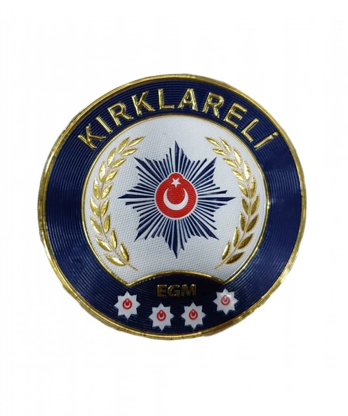 KIRKLARELİ Polis Kol Arması 3D Plastik TPU, Yeni Tip, Cırtlı, Standart Ölçü, 1.sınıf Kalite ürün görseli 1