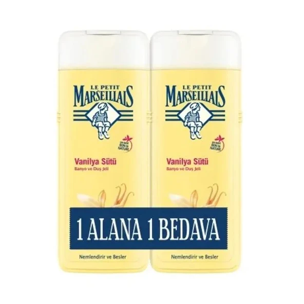 Le Petit Marseillais Duş Jeli Beyaz Vanilya Sütü 400 ml - 2 Adet ürün görseli 1