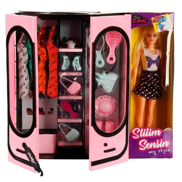 Anlily Stilim Sensin Elbise Dolaplı, Gardroplu, Kıyafetli Model Bebek ürün görseli 1