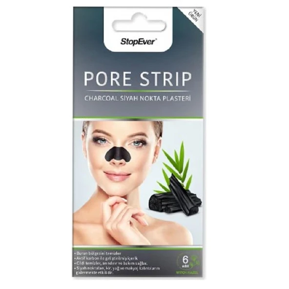 Stopever Charcoal Pore Strip Kömürlü Siyah Nokta Plasteri 6'lı ürün görseli 1