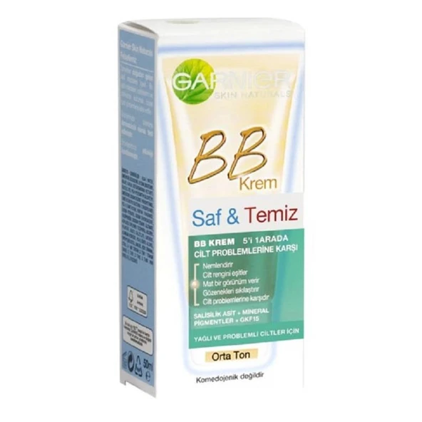 Garnier BB Krem Saf Temiz Yağlı Ciltler için Orta Ton 50 ml ürün görseli 1