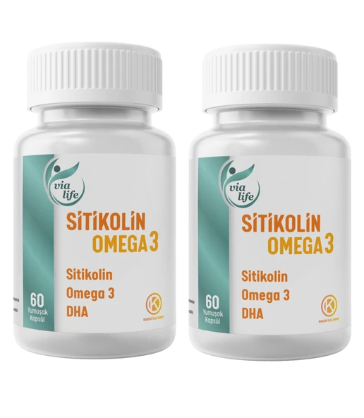 Sitikolin Omega-3 DHA Folik Asit 60 Kapsül - 2'li ürün görseli 1