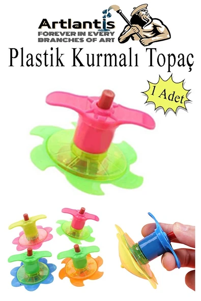 Plastik Topaç 1 Adet Plastik Kurmalı Topaç Dönen Topaç Hediye Çocuk Oyuncak Okul Sınıf Karne Hediyesi ürün görseli 1
