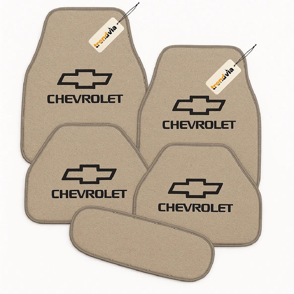 Bej Renk Chevrolet 5’li Oto Halı Paspas Seti Kaymaz, Yıkanabilir, Dayanıklı Zemin Koruma ürün görseli 1